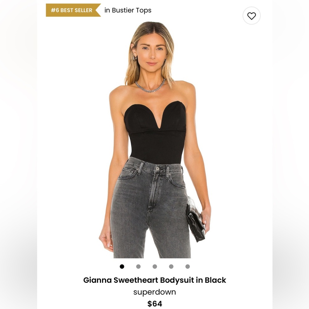 NWT Superdown Gianna Sweetheart Bodysuit